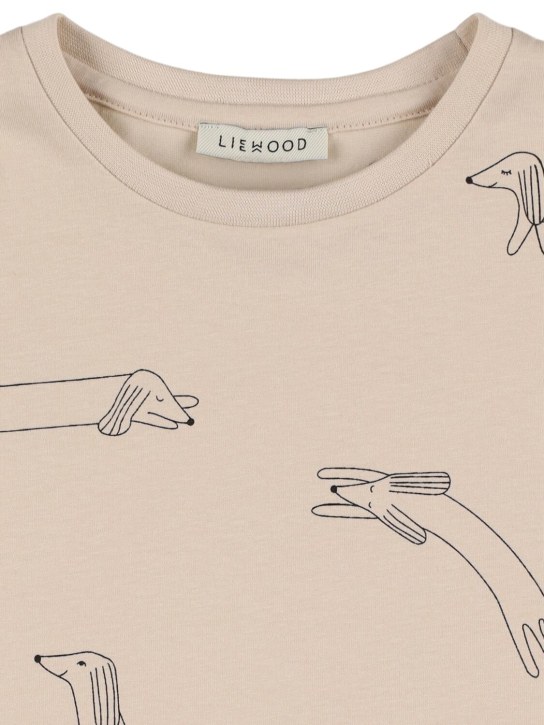 Liewood: 印花棉&莱卡T恤 - 米白色 - kids-girls_1 | Luisa Via Roma