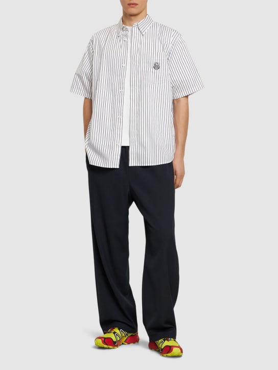 Carhartt WIP: Short sleeve Linus shirt - Beyaz/Siyah - men_1 | Luisa Via Roma