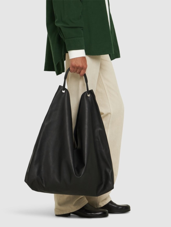 The Row: Bindle leather tote bag - Black - women_1 | Luisa Via Roma