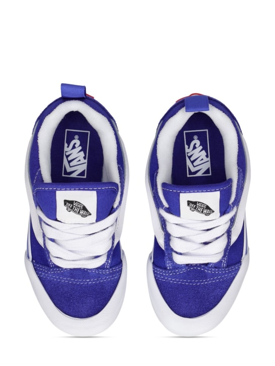 Vans: Knu Skool leather sneakers - Blue/White - kids-boys_1 | Luisa Via Roma
