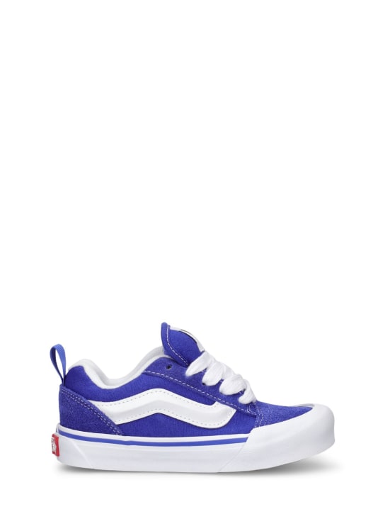 Vans: Knu Skool leather sneakers - Blue/White - kids-boys_0 | Luisa Via Roma