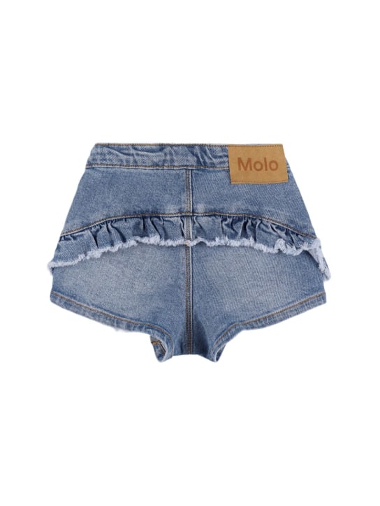 Molo: Shorts in denim di cotone stonewashed - Denim - kids-girls_1 | Luisa Via Roma