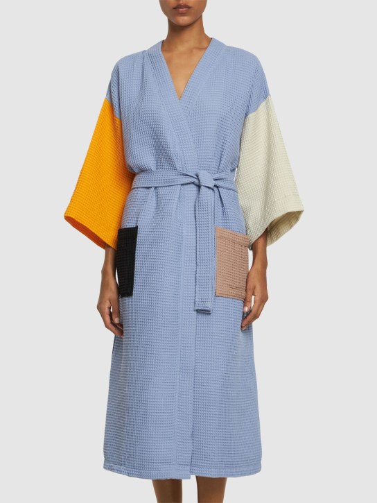 HAY: Waffle bathrobe - Blue - men_3 | Luisa Via Roma