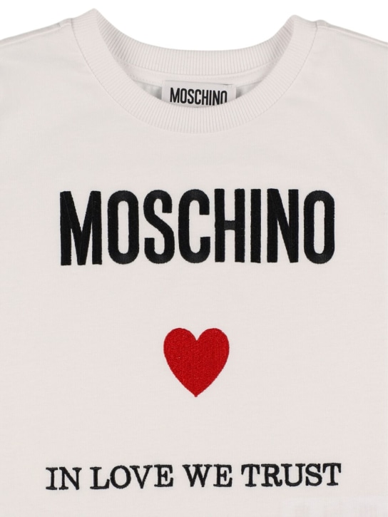 Moschino: Cotton jersey t-shirt - Beyaz - kids-girls_1 | Luisa Via Roma