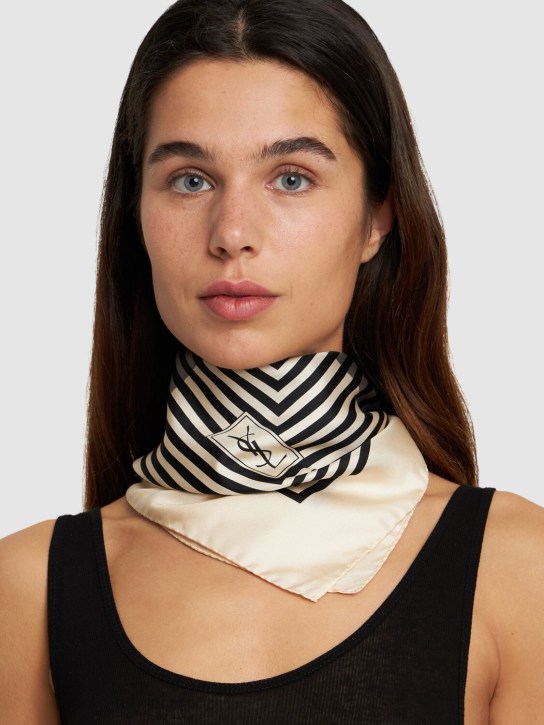 Saint Laurent: Silk scarf - women_1 | Luisa Via Roma