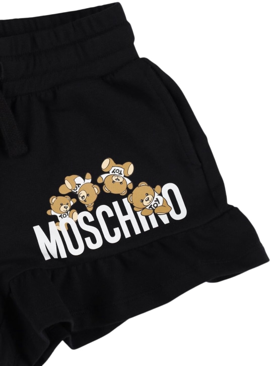 Moschino: 棉质短裤 - 黑色 - kids-girls_1 | Luisa Via Roma