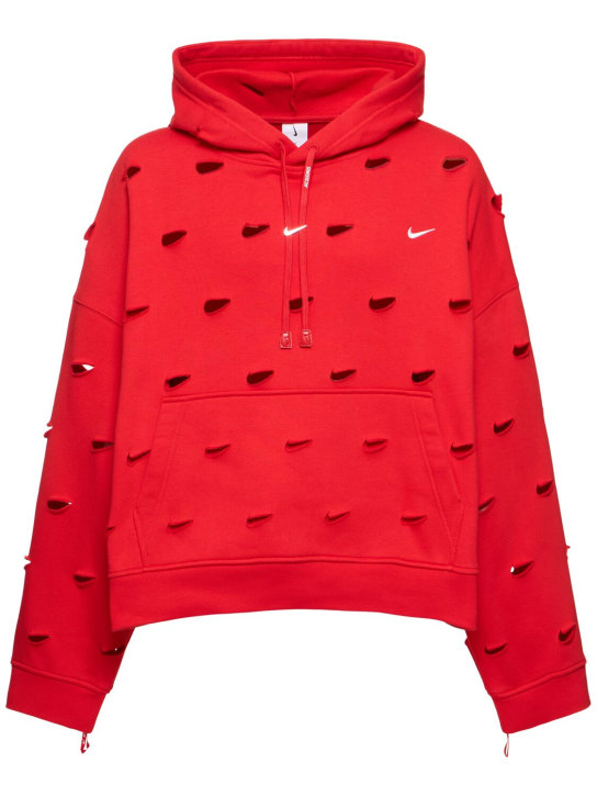 Nike: Jacquemus Swoosh hoodie - Red University - men_0 | Luisa Via Roma