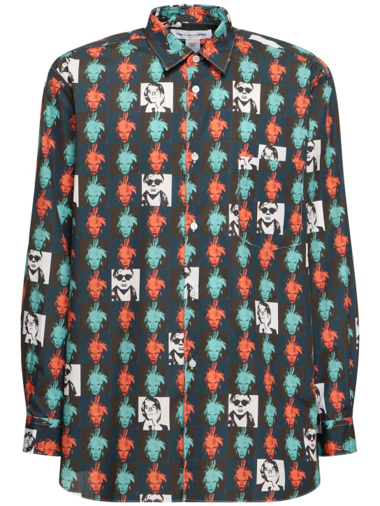 Comme des Garçons Shirt: Camisa de algodón popelina estampada - Multicolor - men_0 | Luisa Via Roma