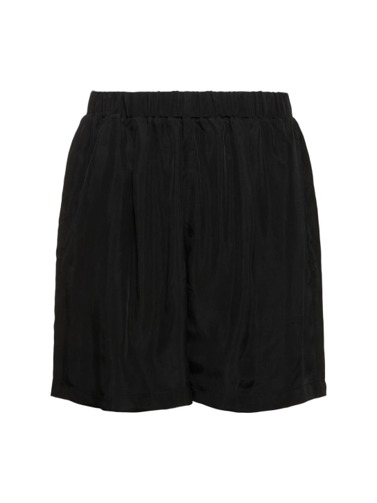 The Frankie Shop: Silky cupro jogging shorts - Siyah - men_0 | Luisa Via Roma