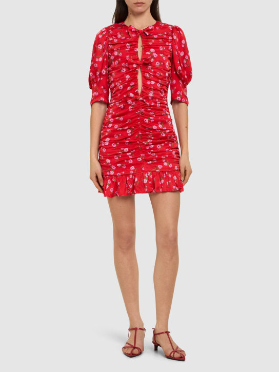Rotate: Tulliana printed viscose mini dress - Red/Multi - women_1 | Luisa Via Roma