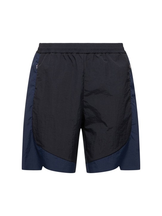 J.L-A.L: Ultralight nylon shorts - Black/Dark Blue - men_0 | Luisa Via Roma