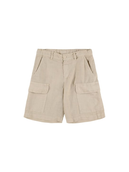 ASPESI: Shorts cargo in lino - Beige - kids-boys_0 | Luisa Via Roma
