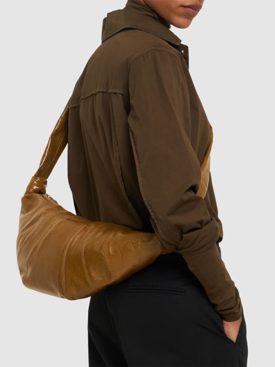 Lemaire: Medium croissant coated cotton bag - women_1 | Luisa Via Roma