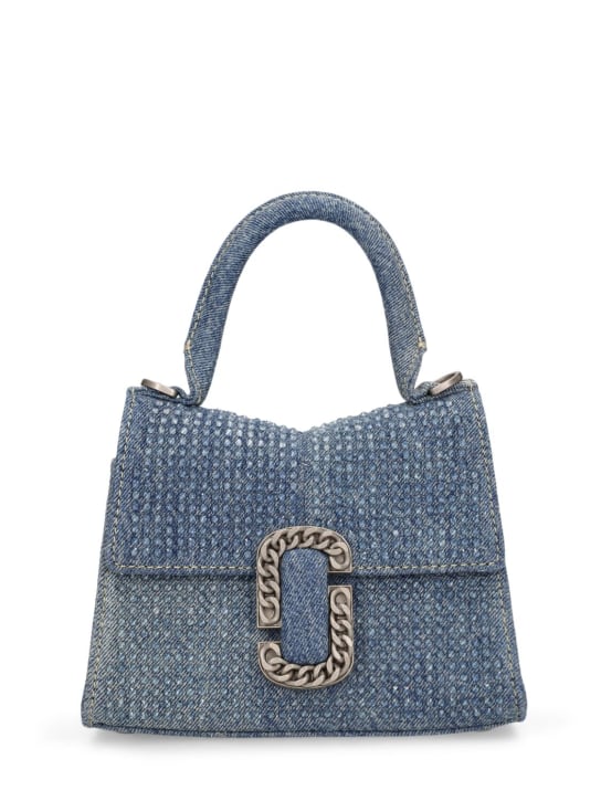 Marc Jacobs: The Mini Denim top handle bag - Light Blue Crystal - women_0 | Luisa Via Roma
