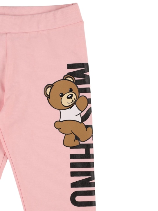 Moschino: Cotton jersey leggings - Pembe - kids-girls_1 | Luisa Via Roma