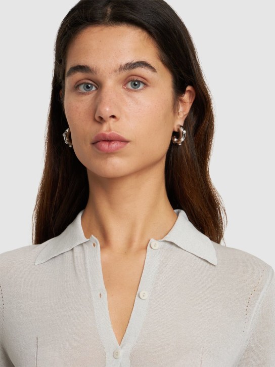 Marc Jacobs: Dot faux pearl hoop earrings - White/Silver - women_1 | Luisa Via Roma