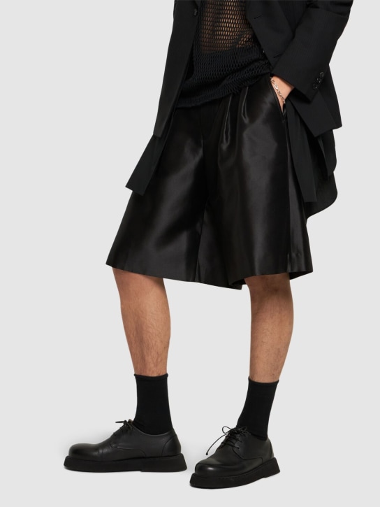 Marsell: Spalla粒面皮革系带鞋 - 黑色 - men_1 | Luisa Via Roma