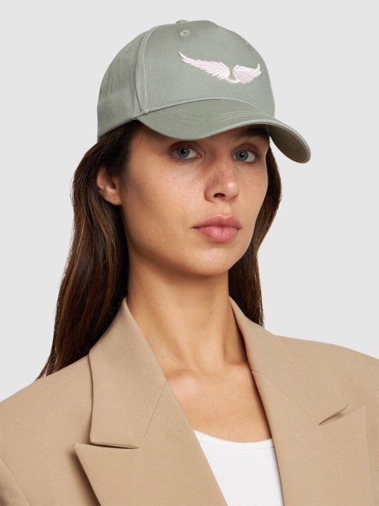 Zadig&Voltaire: Embroidered cotton baseball hat - Military Green - kids-girls_1 | Luisa Via Roma