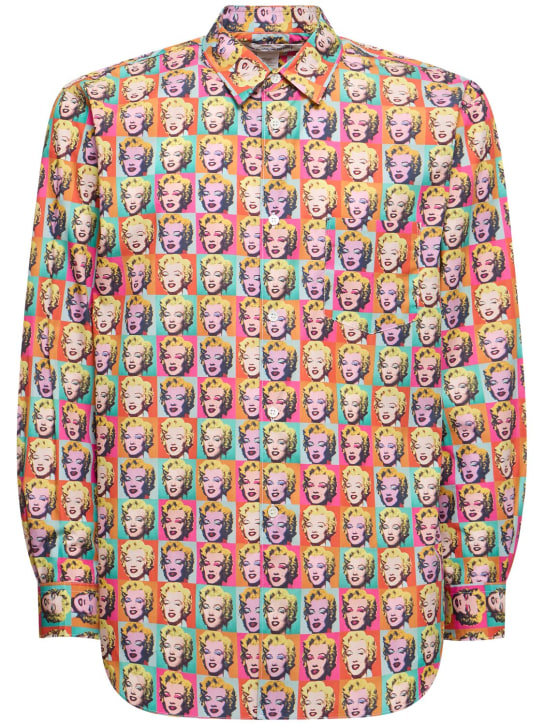 Comme des Garçons Shirt: Chemise en popeline de coton imprimé Andy Warhol - Multicolore - men_0 | Luisa Via Roma