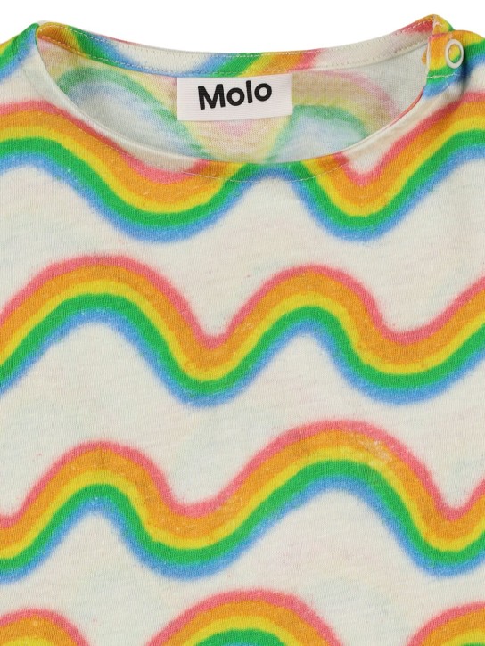 Molo: Camiseta de lino y algodón - Multicolor - kids-girls_1 | Luisa Via Roma