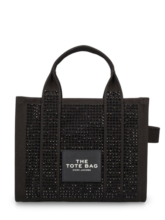 Marc Jacobs: The Small Tote canvas bag - Black Crystal - women_0 | Luisa Via Roma