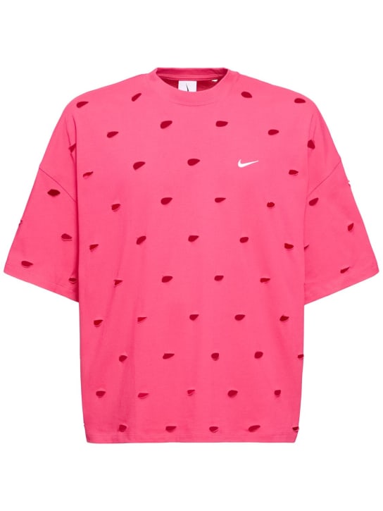 Nike: T-shirt Jacquemus Swoosh - Watermelon - men_0 | Luisa Via Roma