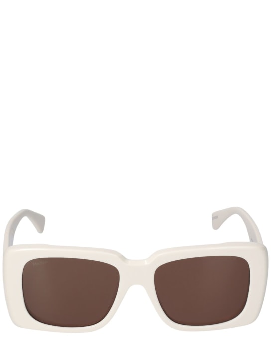Max Mara: Gafas de sol de acetato - Blanco/Café - women_0 | Luisa Via Roma