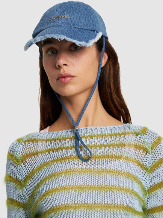 Jacquemus: La Casquette Artichaut cotton hat - Blue - women_1 | Luisa Via Roma