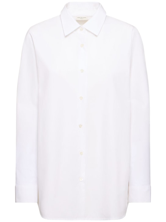 Dries Van Noten: Hemd aus Baumwollpopeline - Weiß - women_0 | Luisa Via Roma