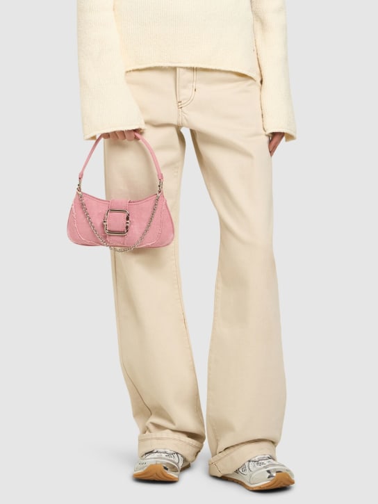 Osoi: Small Brocle denim shoulder bag - Pink Denim - women_1 | Luisa Via Roma