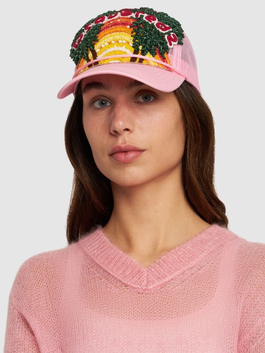 Dsquared2: Tropical patch trucker baseball cap - Pink - women_1 | Luisa Via Roma