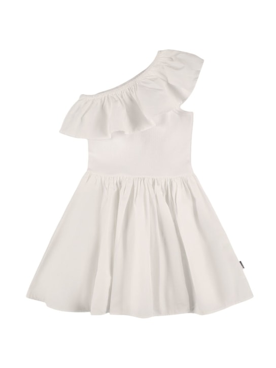 Molo: Cotton jersey & poplin dress - Beyaz - kids-girls_0 | Luisa Via Roma