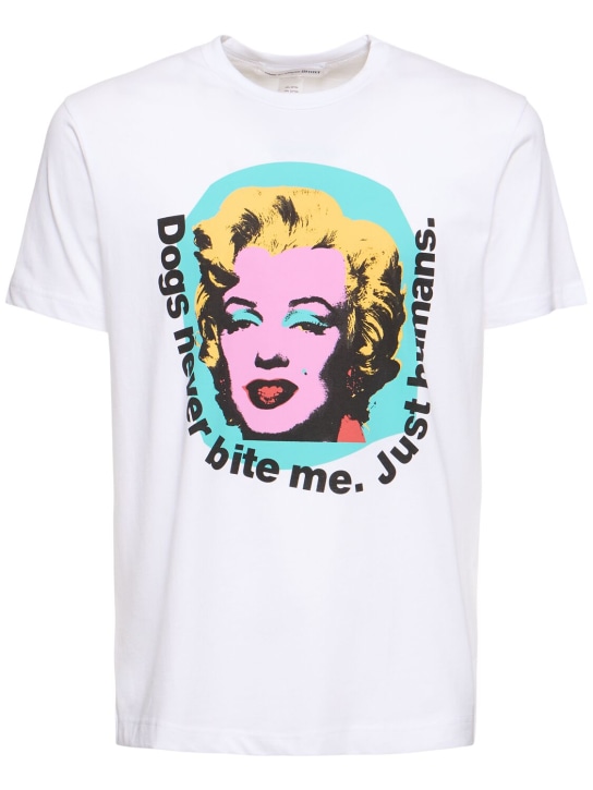 Comme des Garçons Shirt: T-shirt en coton imprimé Andy Warhol - Blanc - men_0 | Luisa Via Roma