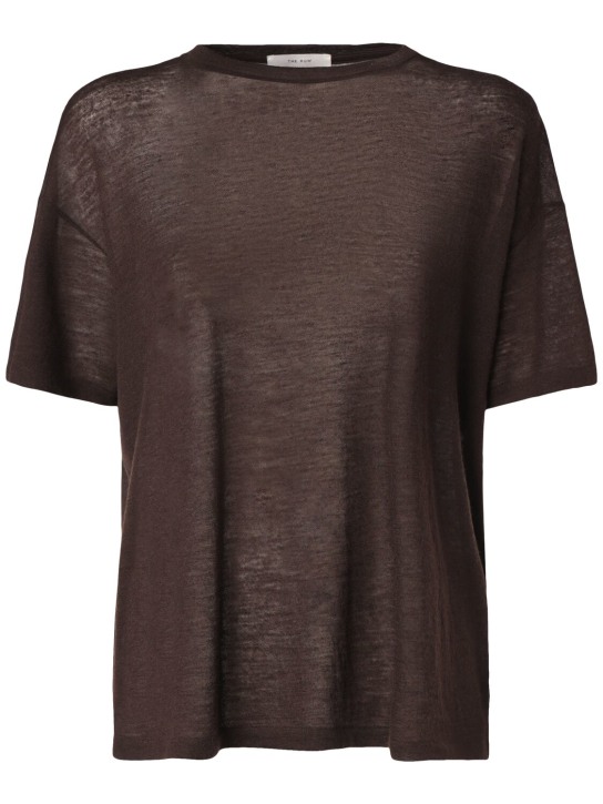 The Row: Lila cashmere knit short sleeve top - women_0 | Luisa Via Roma