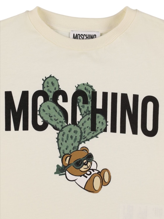 Moschino: In jersey di cotone - Off White - kids-girls_1 | Luisa Via Roma