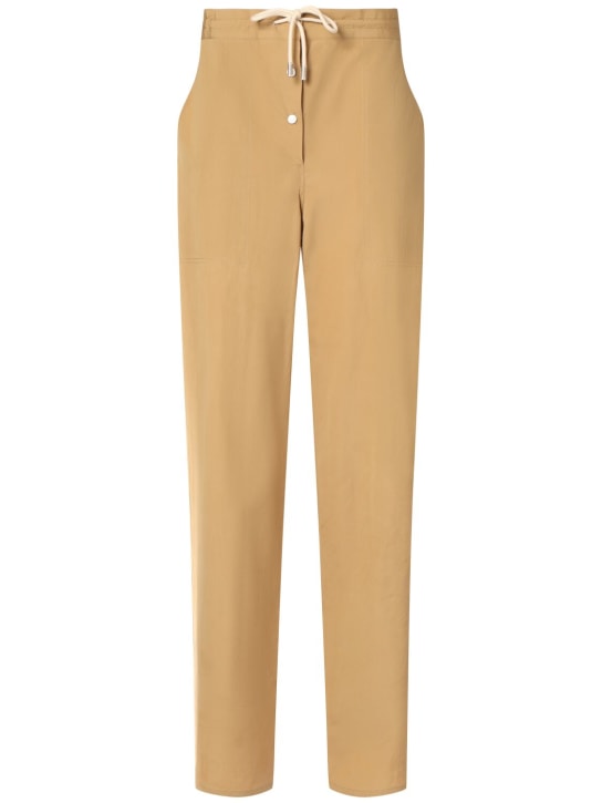 The Row: Bonnette papery technic straight pants - Dark Beige - women_0 | Luisa Via Roma