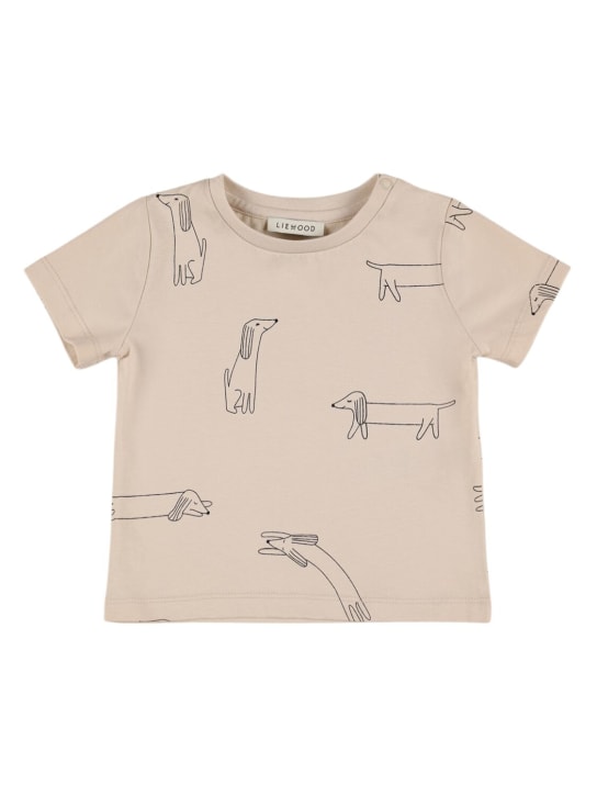 Liewood: T-shirt en lycra et coton imprimé - Beige - kids-boys_0 | Luisa Via Roma