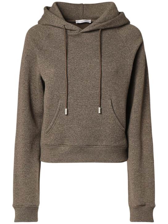 The Row: Timmi  soft cashmere blend hoodie - Heather Brown - women_0 | Luisa Via Roma