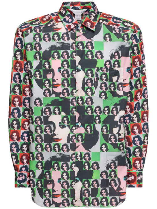 Comme des Garçons Shirt: Chemise en popeline de coton Andy Warhol - Multicolore - men_0 | Luisa Via Roma