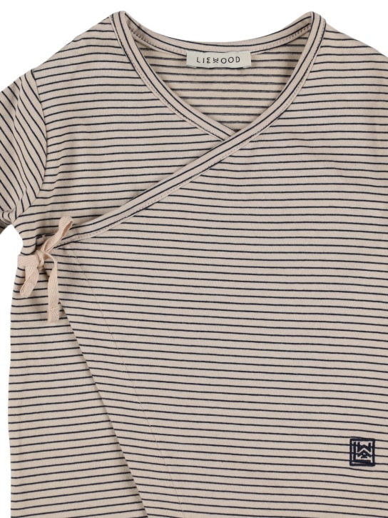 Liewood: Striped cotton blend jumpsuit - Beige/Blue - kids-boys_1 | Luisa Via Roma