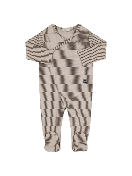 Liewood: Striped cotton blend jumpsuit - Beige/Blue - kids-boys_0 | Luisa Via Roma