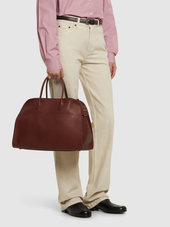 The Row: Soft Margaux 15 saddle leather bag - women_1 | Luisa Via Roma