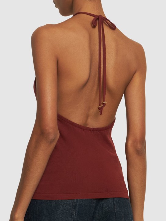 Lemaire: Top in cotone - Rosso Carminio - women_2 | Luisa Via Roma