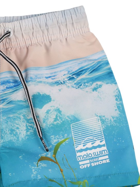 Molo: Bañador shorts de nylon reciclado con estampado - Multicolor - kids-boys_1 | Luisa Via Roma