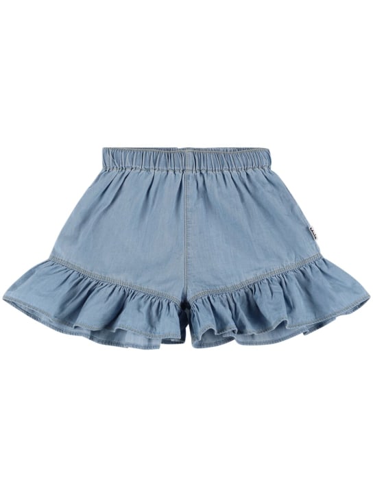 Molo: Shorts in denim di cotone organico - Denim - kids-girls_0 | Luisa Via Roma