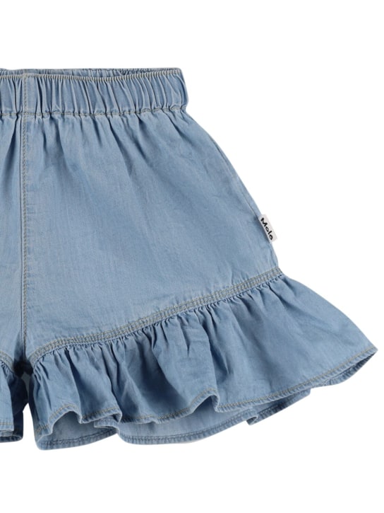 Molo: Organic cotton denim shorts - Kot - kids-girls_1 | Luisa Via Roma
