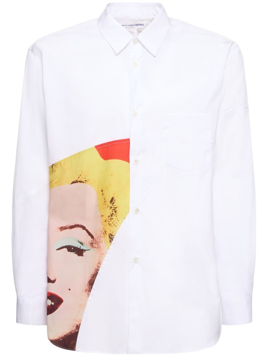Comme des Garçons Shirt: Chemise en popeline de coton imprimé Andy Warhol - Multicolore - men_0 | Luisa Via Roma