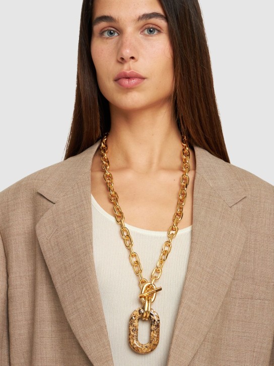 Rabanne: XL link pendant necklace - Altın/Renkli - women_1 | Luisa Via Roma