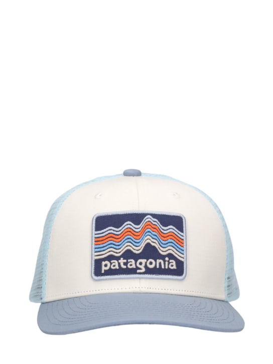 Patagonia: Gorra de baseball de algodón orgánico con logo - Blanco/Multi - kids-girls_0 | Luisa Via Roma