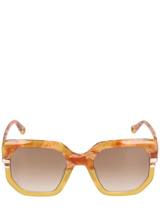 Chloé: West butterfly bio-acetate sunglasses - Kahverengi - women_0 | Luisa Via Roma